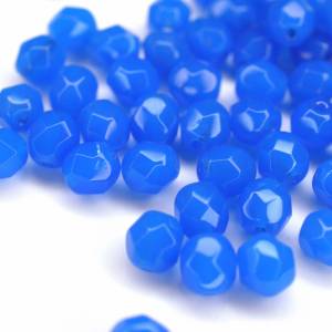 20 Opaque Blue böhmische Perlen 6mm, tschechische feuerpolierte facettierte Glasperlen DIY Glasschliff Bild 4