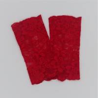 elegante Spitzenstulpen rot, festliche Armstulpen in Spitze, elastisch, Feste, Feiern, Hochzeit, Events Bild 2