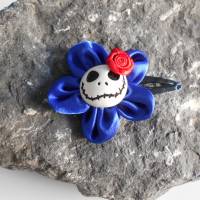 Satin Skull  Haarspange Rose,  blau Bild 1