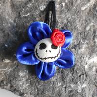 Satin Skull  Haarspange Rose,  blau Bild 2