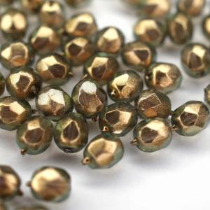 50 Halo Linen böhmische Perlen 4mm, tschechische feuerpolierte facettierte Glasperlen DIY Glasschliff 4mm Bild 2