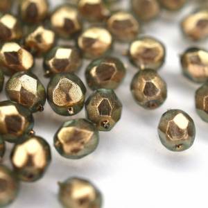 50 Halo Linen böhmische Perlen 4mm, tschechische feuerpolierte facettierte Glasperlen DIY Glasschliff 4mm Bild 3