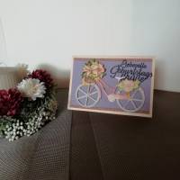 Geburtstagskarte für eine Frau mit einem lachsfarbenen Fahrrad Bild 2