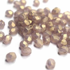 50   Sueded Gold Medium Amethyst böhmische Perlen 4mm, tschechische feuerpolierte facettierte Glasperlen DIY Glasschliff Bild 1