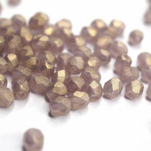 50   Sueded Gold Medium Amethyst böhmische Perlen 4mm, tschechische feuerpolierte facettierte Glasperlen DIY Glasschliff Bild 2
