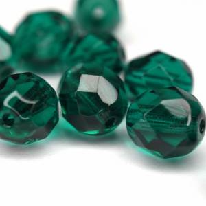 10 Teal böhmische Perlen 8mm, tschechische feuerpolierte facettierte Glasperlen DIY Glasschliff Bild 3