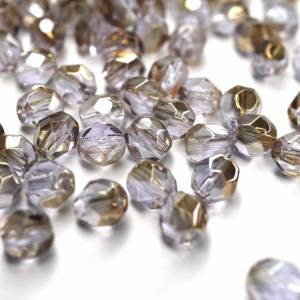 50 Twilight Alexandrite böhmische Perlen 4mm, tschechische feuerpolierte facettierte Glasperlen DIY Glasschliff Bild 1