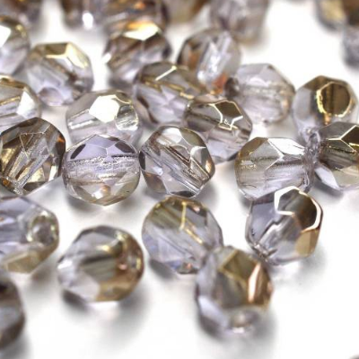 50 Twilight Alexandrite böhmische Perlen 4mm, tschechische feuerpolierte facettierte Glasperlen DIY Glasschliff