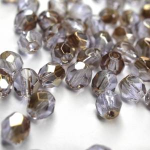 50 Twilight Alexandrite böhmische Perlen 4mm, tschechische feuerpolierte facettierte Glasperlen DIY Glasschliff Bild 3