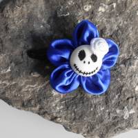 Satin Skull  Haarspange Rose,  blau , weiss Bild 2
