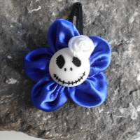 Satin Skull  Haarspange Rose,  blau , weiss Bild 3