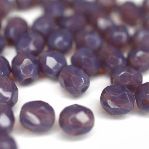 50   Dark Milky Amethyst böhmische Perlen 4mm, tschechische feuerpolierte facettierte Glasperlen DIY Glasschliff Bild 2