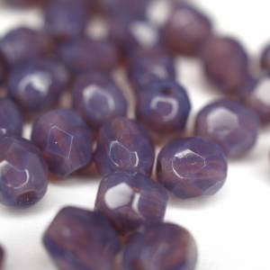 50   Dark Milky Amethyst böhmische Perlen 4mm, tschechische feuerpolierte facettierte Glasperlen DIY Glasschliff Bild 3