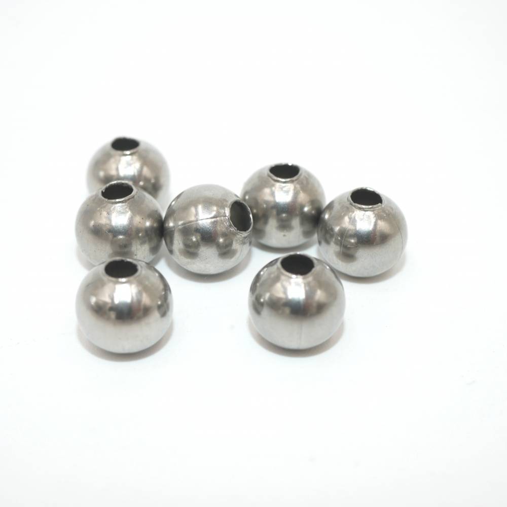 8mm Edelstahl Kugeln , Perlen mit 2,5mm Fädelloch , hohl und leicht Bild 1