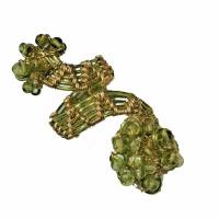 Ring Peridot hellgrün handgewebt grün goldfarben Spiralring als Daumenring handgemacht Bild 4