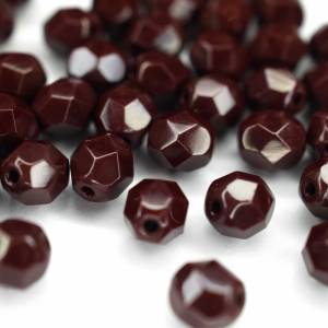 20 Opaque Cocoa Brown böhmische Perlen 6mm, tschechische feuerpolierte facettierte Glasperlen DIY Glasschliff Bild 1