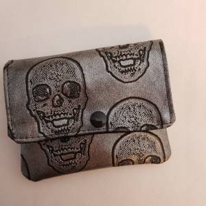 Geldbörse Totenkopf  Portemonnaie Silber Geldtasche Beutel  Geldbörse Skull Bild 5