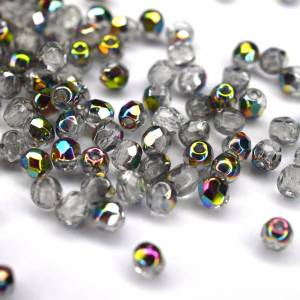 50 Crystal Vitrail böhmische Perlen 3mm, tschechische feuerpolierte facettierte Glasperlen DIY Glasschliff Bild 1