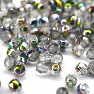 50 Crystal Vitrail böhmische Perlen 3mm, tschechische feuerpolierte facettierte Glasperlen DIY Glasschliff Bild 2
