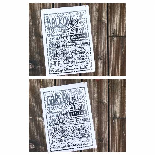 vintage Metallschild "Gartenregeln" oder "Balkonregeln" schwarz