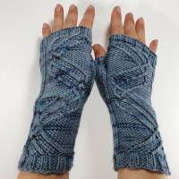 Blaue fingerlose Handschuhe Bild 2