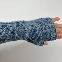 Blaue fingerlose Handschuhe Bild 3