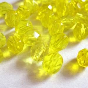 20 Lemon böhmische Perlen 6mm, tschechische feuerpolierte facettierte Glasperlen DIY Glasschliff Bild 2