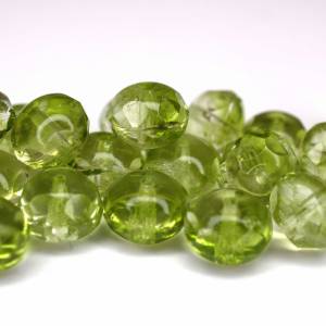 10 Crystal Olivine Bicolor Rondelle böhmische Perlen 6x8mm, tschechische feuerpolierte facettierte Glasperlen DIY Glassc Bild 3