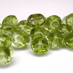 10 Crystal Olivine Bicolor Rondelle böhmische Perlen 6x8mm, tschechische feuerpolierte facettierte Glasperlen DIY Glassc Bild 4