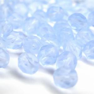20 Matte Sapphire böhmische Perlen 6mm, tschechische feuerpolierte facettierte Glasperlen DIY Glasschliff Bild 1