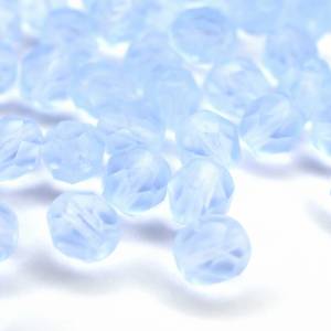 20 Matte Sapphire böhmische Perlen 6mm, tschechische feuerpolierte facettierte Glasperlen DIY Glasschliff Bild 2