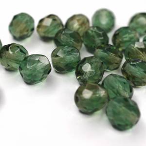 10 Black Diamond Green böhmische Perlen 8mm, tschechische feuerpolierte facettierte Glasperlen DIY Glasschliff Bild 1