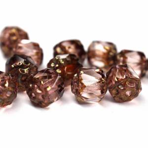 10 Rosaline Bronze Barock Böhmische Perlen 6mm, tschechische feuerpolierte facettierte Glasperlen DIY Glasschliff Bild 1