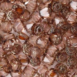10 Rosaline Bronze Barock Böhmische Perlen 6mm, tschechische feuerpolierte facettierte Glasperlen DIY Glasschliff Bild 4