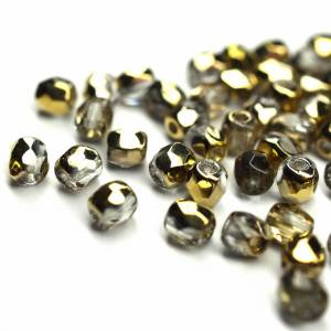 50 Crystal Amber böhmische Perlen 3mm, tschechische feuerpolierte facettierte Glasperlen DIY Glasschliff Bild 1