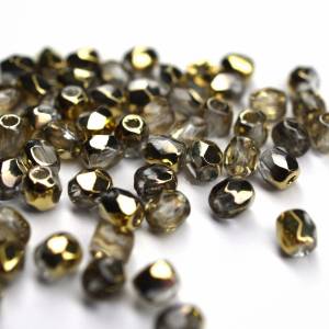 50 Crystal Amber böhmische Perlen 3mm, tschechische feuerpolierte facettierte Glasperlen DIY Glasschliff Bild 2