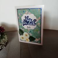 Geburtstagskarte zum 60. für eine Frau, Blumen Bild 2