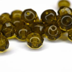 10 Dark Olivine Rondelle böhmische Perlen 6x8mm, tschechische feuerpolierte facettierte Glasperlen DIY Glasschliff Bild 3