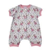 Baby Frühchen Mädchen Overall Jumpsuit Einteiler Schlafanzug Spieler "Verliebte Flamingos" Geschenk Geburt Bild 1