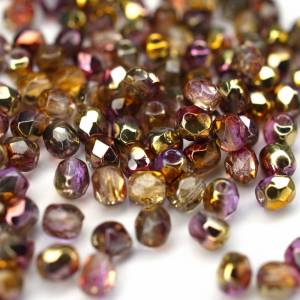 50 Sunny Magic Embers böhmische Perlen 3mm, tschechische feuerpolierte facettierte Glasperlen DIY Glasschliff Bild 3