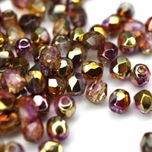50 Sunny Magic Embers böhmische Perlen 3mm, tschechische feuerpolierte facettierte Glasperlen DIY Glasschliff Bild 6