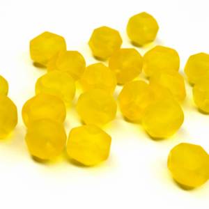 20 Matte Lemon böhmische Perlen 6mm, tschechische feuerpolierte facettierte Glasperlen DIY Glasschliff Bild 1
