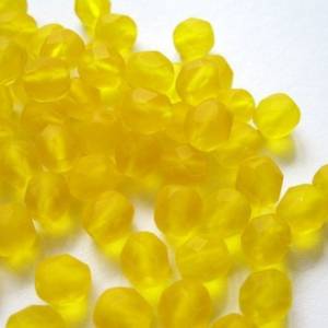 20 Matte Lemon böhmische Perlen 6mm, tschechische feuerpolierte facettierte Glasperlen DIY Glasschliff Bild 2