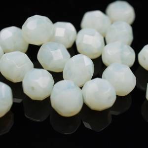10 Milky Jonquil böhmische Perlen 8mm, tschechische feuerpolierte facettierte Glasperlen DIY Glasschliff Bild 1