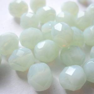 10 Milky Jonquil böhmische Perlen 8mm, tschechische feuerpolierte facettierte Glasperlen DIY Glasschliff Bild 2