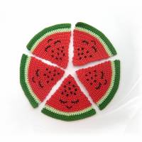 Melone Applikation zum aufnähen, Wassermelone Häkelapplikation Obst Bild 2