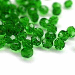 50 Green böhmische Glasperlen 4mm, tschechische feuerpolierte facettierte Glasperlen DIY Glasschliff Bild 1