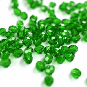 50 Green böhmische Glasperlen 4mm, tschechische feuerpolierte facettierte Glasperlen DIY Glasschliff Bild 3