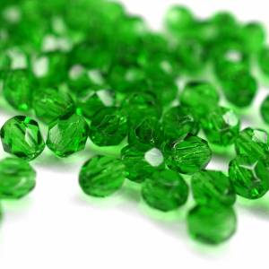 50 Green böhmische Glasperlen 4mm, tschechische feuerpolierte facettierte Glasperlen DIY Glasschliff Bild 4