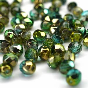50 Crystal Sunny Magic Summer Green böhmische Perlen 4mm, tschechische feuerpolierte facettierte Glasperlen DIY Glasschl